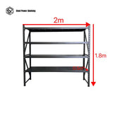 Garage Shelving 1.8m(H)x2.0m(L)x0.5m(D) 800kg Metal Storage Rack Adjustable Shelves Garage Shelving 1.8m(H)x2.0m(L)x0.5m(D) 800kg Metal Storage Rack Adjustable Shelves