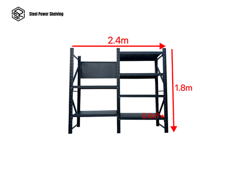 Heavy Duty Garage Workbench with Pegboard 1.8m(H)x2.4m(L)x0.6m(D) 1800kg Storage Shelving System