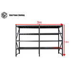 Garage Shelving 1.8m(H)x3.0m(L)x0.5m(D) 1600kg Connecting Storage Rack Adjustable Shelves