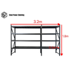 Garage Shelving 1.8m(H)x3.2m(L)x0.5m(D) 1600kg Connecting Storage Rack Adjustable Shelves