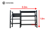 Heavy Duty Garage Workbench Workstation with Pegboard 1.8m(H)x3.2m(L)x0.6m(D) 1800kg