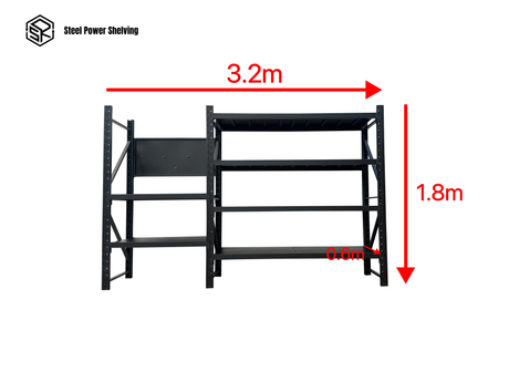 Heavy Duty Garage Workbench Workstation with Pegboard 1.8m(H)x3.2m(L)x0.6m(D) 1800kg