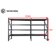 Garage Shelving 1.8m(H)x3.5m(L)x0.5m(D) Connecting Steel Storage Rack Adjustable Shelves