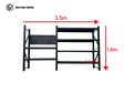 Heavy Duty Garage Workbench Workstation with Pegboard 1.8m(H)x3.5m(L)x0.6m(D) 1800kg