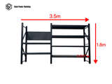 Heavy Duty Garage Workbench Workstation with Pegboard 1.8m(H)x3.5m(L)x0.6m(D) 1800kg