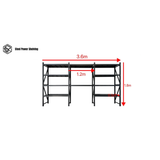 Garage Shelving 1.8m(H)x3.6m(L)x0.5m(D) 2000kg Storage Rack with Workbench Adjustable Shelves