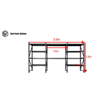 Garage Shelving Workbench 1.8m(H)x3.9m(L)x0.5m(D) 2000kg Storage System Adjustable Shelves