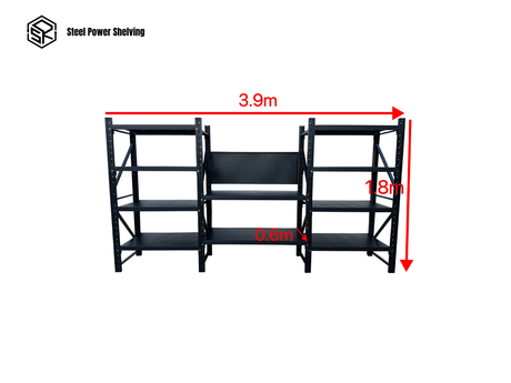 Heavy Duty Garage Workbench Workstation with Pegboard 1.8m(H)x3.9m(L)x0.6m(D) 3000kg
