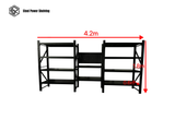 Heavy Duty Garage Workbench Workstation with Pegboard 1.8m(H)x4.2m(L)x0.6m(D) 3000kg