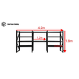 Longspan Shelving 1.8m(H)x4.2m(L)x0.6m(D) 3000kg Heavy Duty Garage Storage Shelving Workbench
