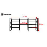 Longspan Shelving 1.8m(H)x4.2m(L)x0.6m(D) 3000kg Heavy Duty Garage Storage Shelving Workbench