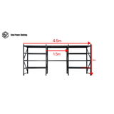 Shelf 1.8m(H)x4.5m(L)x0.5m(D)2000kg Shelving+Workbench