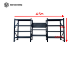 Heavy Duty Garage Workbench Workstation with Pegboard 1.8m(H)x4.5m(L)x0.6m(D) 3000kg