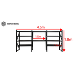 Longspan Shelving 1.8m(H)x4.5m(L)x0.6m(D) 3000kg Heavy Duty Garage Storage Shelving Workbench