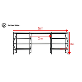 Shelf 1.8m(H)x5.0m(L)x0.5m(D)2000kg Shelving+Workbench