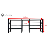 Longspan Shelving 1.8m(H)x5.2m(L)x0.6m(D) 3000kg Heavy Duty Garage Storage Shelving Workbench