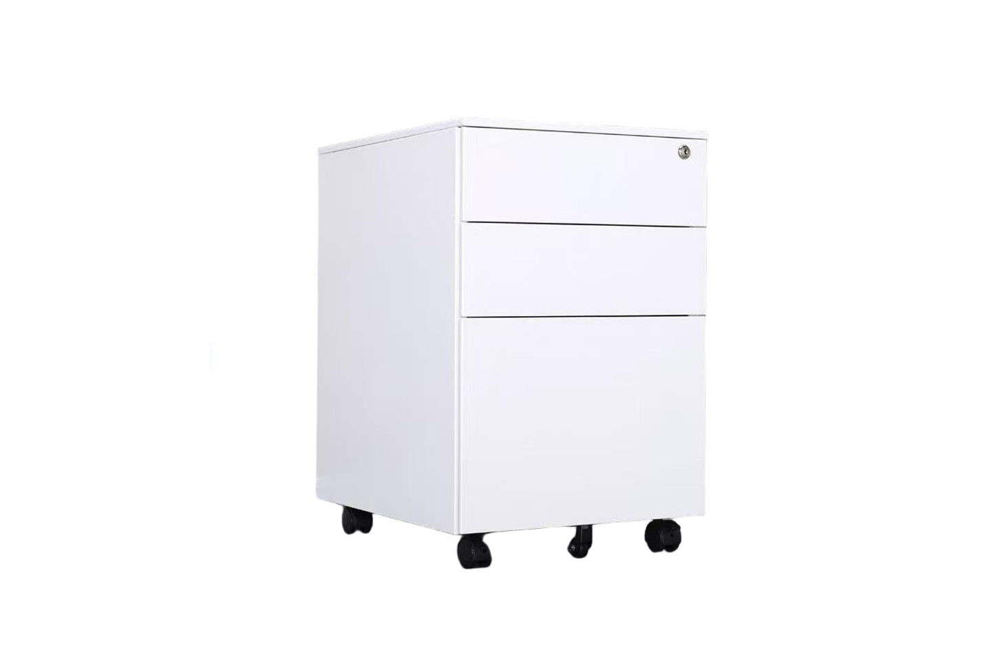 3 Drawer Mobile Pedestal Filing Cabinet – Lockable Office Drawer Unit with Wheels
