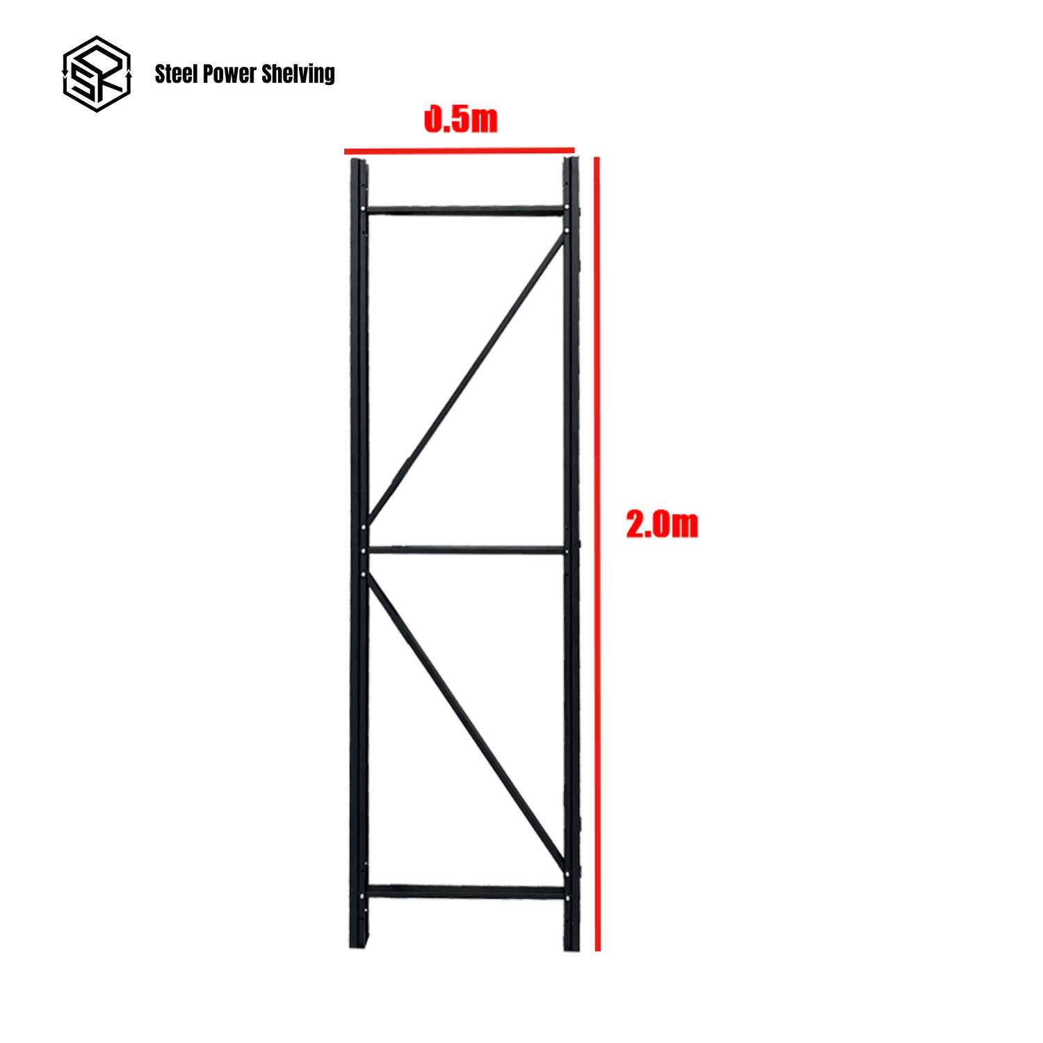 Light Duty Shelving Upright 2.0m x 0.5m – Storage Rack Frame