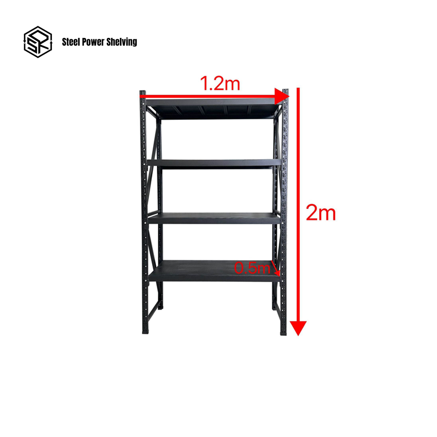 Garage Shelving 2.0m(H)x1.2m(L)x0.5m(D) 800kg Metal Storage Rack Adjustable Shelves