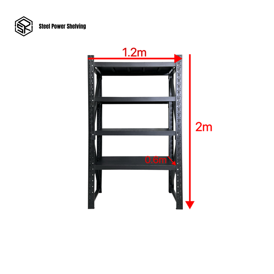 Garage Shelving 2.0m(H)x1.2m(L)x0.6m(D) 1200kg Heavy Duty Storage Rack Adjustable Shelves