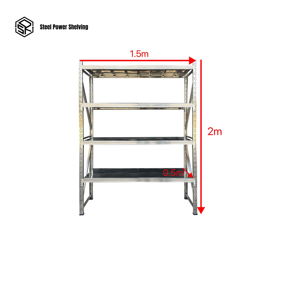 Stainless Steel Shelving 2.0m(H)x1.5m(L)x0.5m(D) 600kg Adjustable Garage Storage Shelf
