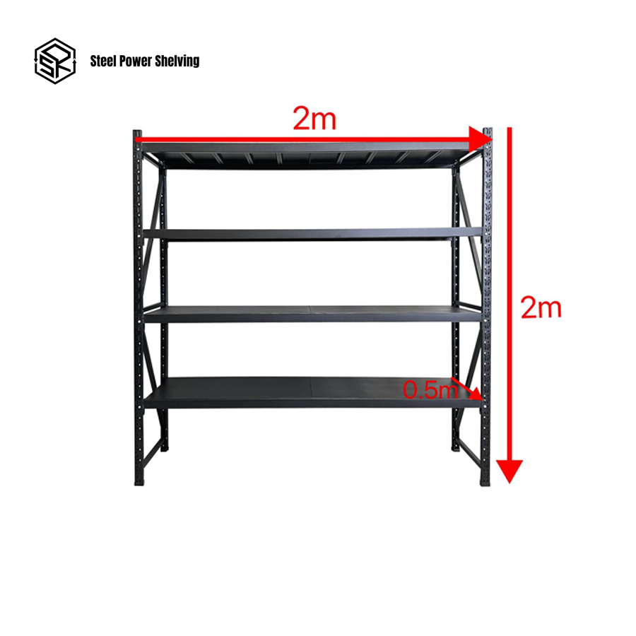Garage Shelving 2.0m(H)x2.0m(L)x0.5m(D) 800kg Storage Rack Adjustable Shelves