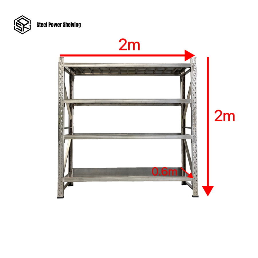 Stainless Steel Shelving 2.0m(H)x2.0m(L)x0.6m(D) 1000kg Adjustable Garage Storage Shelf