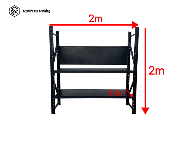 Heavy Duty Garage Workbench with Pegboard 2.0m(H)x2.0m(L)x0.6m(D) 600kg Storage Shelving System
