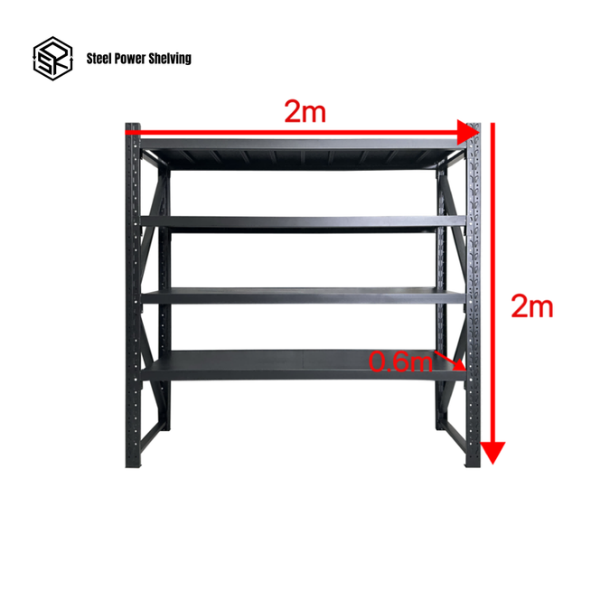 1. SteelPowerShelving Shelf 2.0m(H)x2.0m(L)x0.6m(D)1200kg