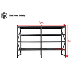 Garage Shelving 2.0m(H)x3.0m(L)x0.5m(D) 1600kg Storage Rack Connecting Adjustable Shelves