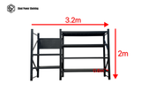 Heavy Duty Garage Workbench with Pegboard 2.0m(H)x3.2m(L)x0.6m(D) 1800kg Storage Shelving System