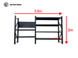 Heavy Duty Garage Workbench with Pegboard 2.0m(H)x3.5m(L)x0.6m(D) 1800kg Storage Shelving System