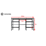 Shelf 2.0m(H)x3.6m(L)x0.5m(D)2000kg Shelving+Workbench