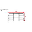 Garage Shelving 2.0m(H)x3.9m(L)x0.5m(D) 2000kg Storage Rack with Workbench Adjustable Shelves
