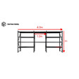 Garage Shelving 2.0m(H)x4.2m(L)x0.5m(D) 2000kg Storage Rack with Workbench Adjustable Shelves