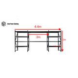 Garage Shelving Workbench 2.0m(H)x4.4m(L)x0.5m(D) 2000kg Storage System Adjustable Shelves