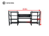 Heavy Duty Garage Workbench with Pegboard 2.0m(H)x4.4m(L)x0.6m(D) 3000kg Storage Shelving System