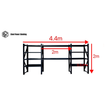 Garage Shelving 2.0m(H)x4.4m(L)x0.6m(D) 3000kg Storage Rack with Workbench Adjustable Shelves