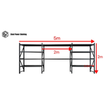 Garage Shelving & Workbench 2.0m(H)x5.0m(L)x0.5m(D) 2000kg Storage System Adjustable Shelves