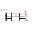 Garage Shelving 2.0m(H)x5.0m(L)x0.6m(D) 3000kg Storage Rack with Workbench Adjustable Shelves