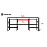 Garage Shelving 2.0m(H)x5.0m(L)x0.6m(D) 3000kg Storage Rack with Workbench Adjustable Shelves
