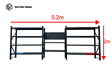 Heavy Duty Garage Workbench with Pegboard 2.0m(H)x5.2m(L)x0.6m(D) 3000kg Storage Shelving System