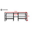 Garage Shelving 2.0m(H)x5.2m(L)x0.6m(D) 3000kg Storage Rack with Workbench Adjustable Shelves
