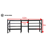 Garage Shelving 2.0m(H)x5.2m(L)x0.6m(D) 3000kg Storage Rack with Workbench Adjustable Shelves