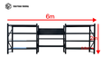 Heavy Duty Garage Workbench with Pegboard 2.0m(H)x6.0m(L)x0.6m(D) 3000kg Storage Shelving System