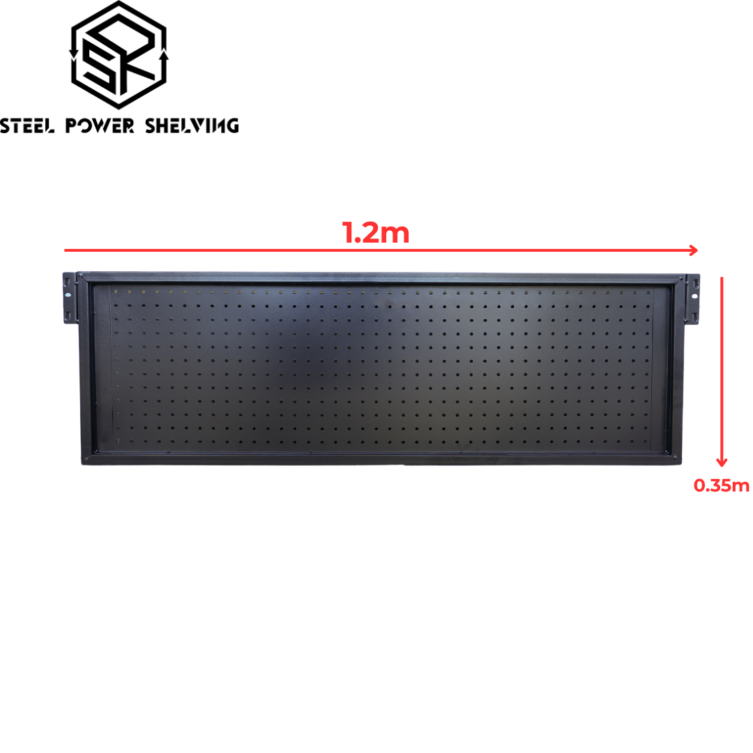 1.2m(L)x0.35m(H) Pegboard for 0.5 Depth Shelf only