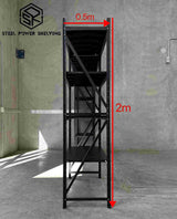 Garage Shelving & Workbench 2.0m(H)x5.0m(L)x0.5m(D) 2000kg Storage System Adjustable Shelves