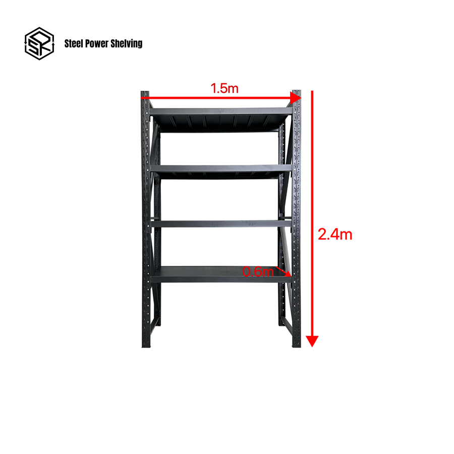 Garage Shelving 2.4m(H)x1.5m(L)x0.6m(D) 1200kg Storage Rack Adjustable Heavy Duty Shelves