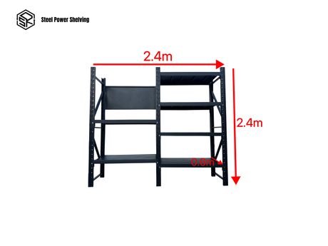 Heavy Duty Garage Workbench with Pegboard 2.4m(H)x2.4m(L)x0.6m(D) 1800kg Storage Shelving System