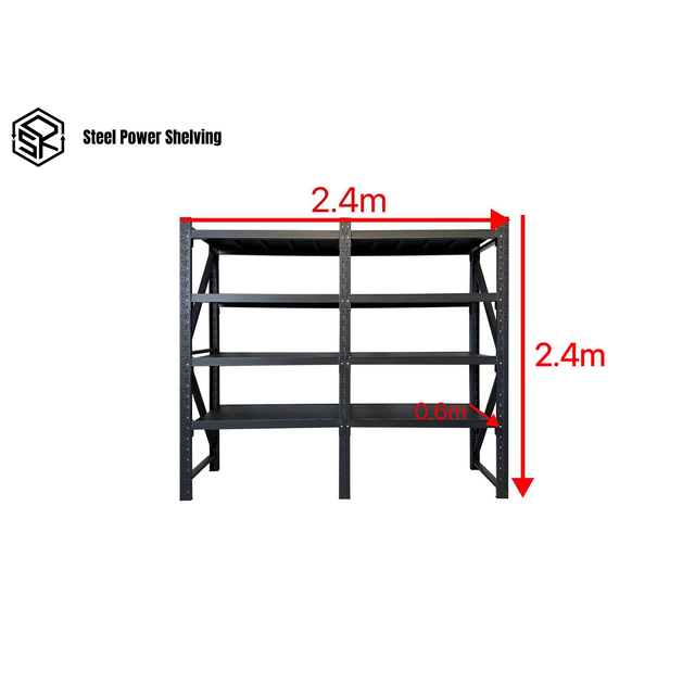 Longspan Shelving 2.4m(H)x2.4m(L)x0.6m(D) 2400kg Heavy Duty Garage Storage Adjustable Shelves